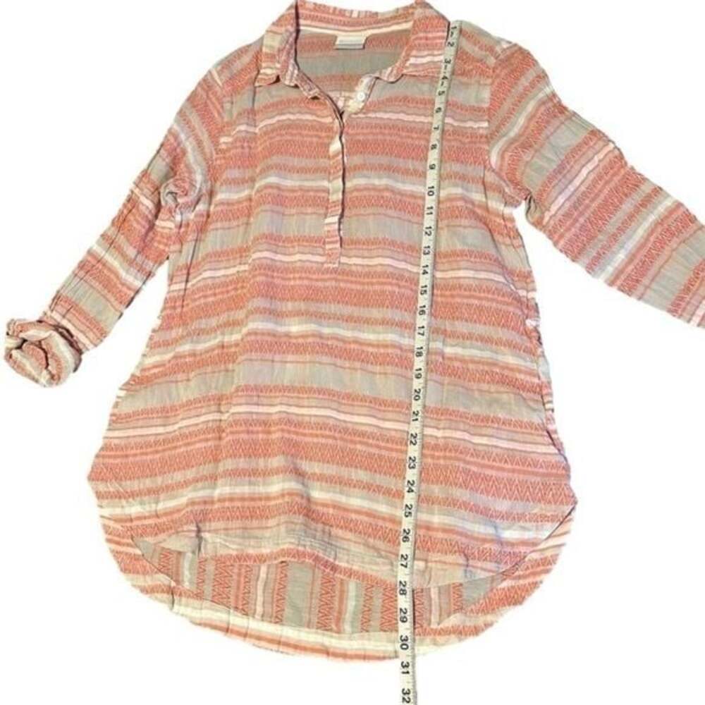 Columbia Pink and Grey Striped Button-Down Shirt - Picture 3 of 5